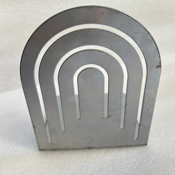 Vintage Spectrum Designs Silver Arch Metal Bookends 5.5" Made in USA - Picture 3 of 9